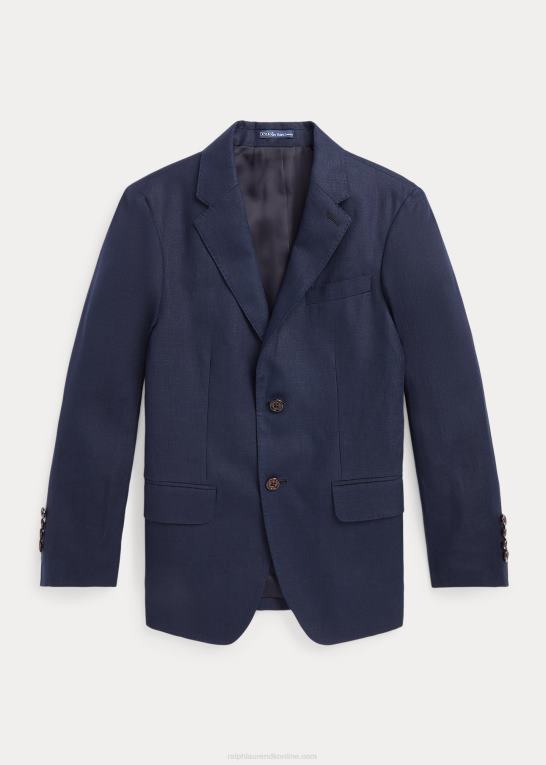 mørk flåde børn Ralph Lauren jakkesæt i polo hør Z426B9843