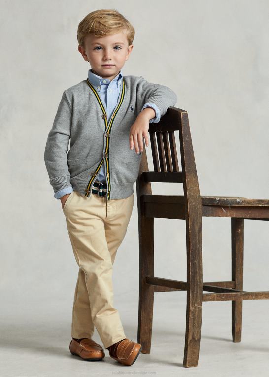 tan børn Ralph Lauren strækbukser med chino-jakkesæt Z426B5668