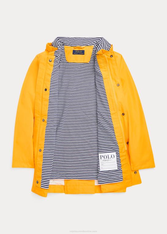 glattere gul børn Ralph Lauren regnfrakke med hætte Z426B6686