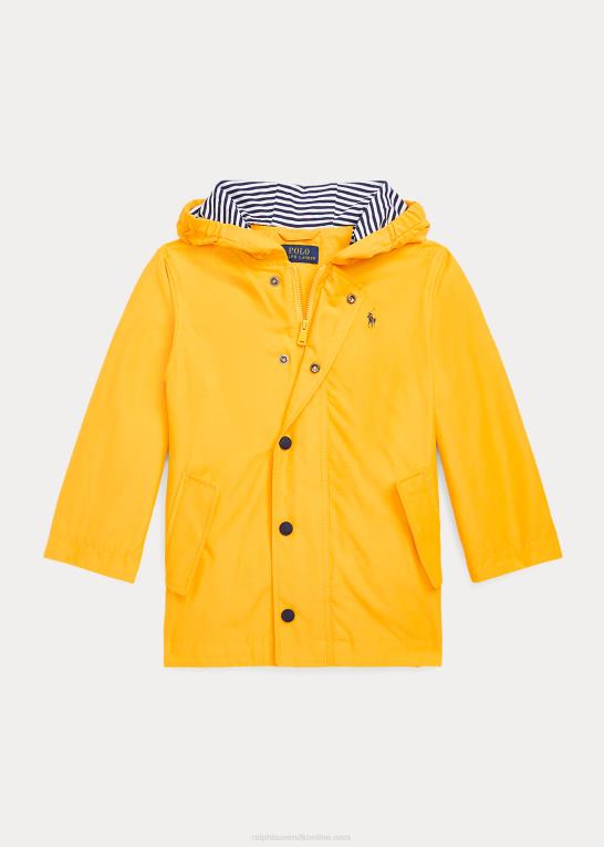 glattere gul børn Ralph Lauren regnfrakke med hætte Z426B9913