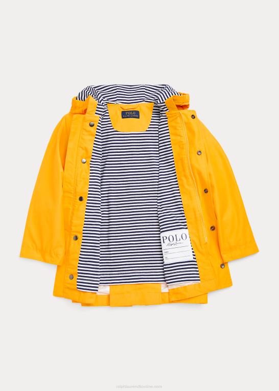 glattere gul børn Ralph Lauren regnfrakke med hætte Z426B9913