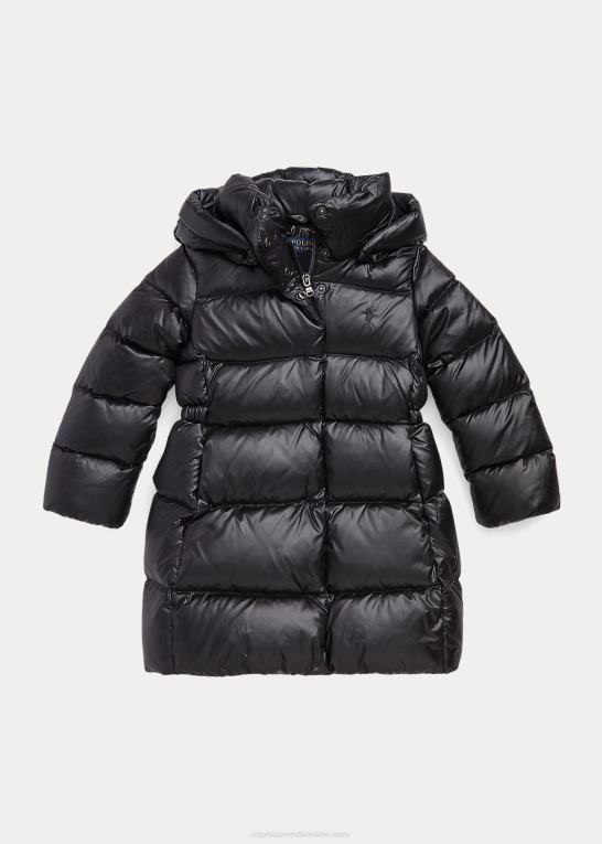 sort børn Ralph Lauren lang vandafvisende dunfrakke Z426B7475