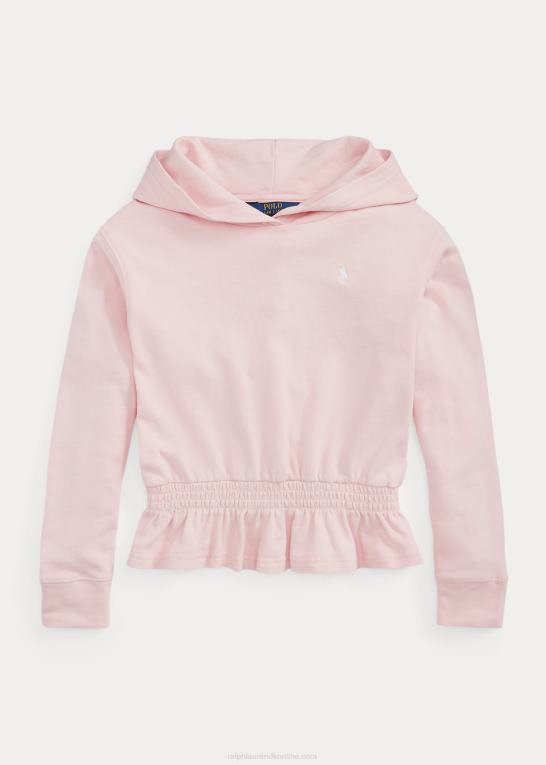 antydning af pink børn Ralph Lauren french terry peplum hættetrøje Z426B7542