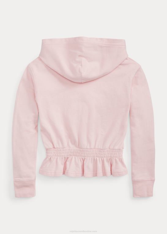 antydning af pink børn Ralph Lauren french terry peplum hættetrøje Z426B7542