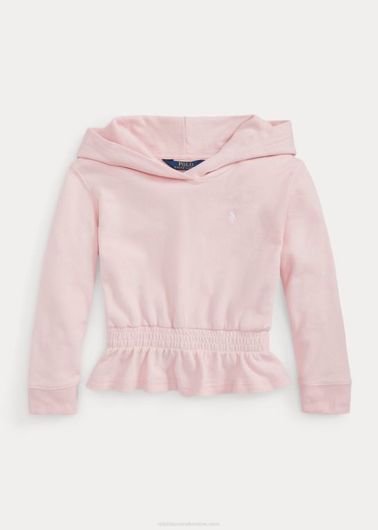 antydning af pink børn Ralph Lauren french terry peplum hættetrøje Z426B9989