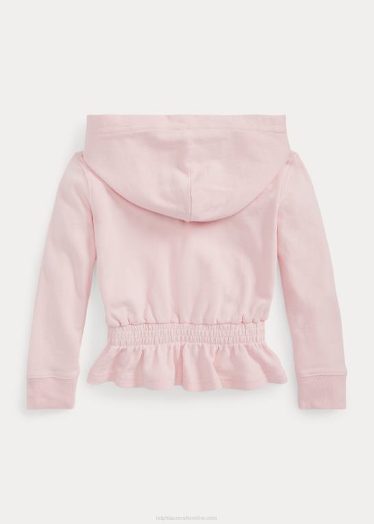 antydning af pink børn Ralph Lauren french terry peplum hættetrøje Z426B9989