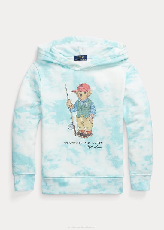 ø aqua børn Ralph Lauren polo bear tie-dye-print fleece hættetrøje Z426B6113