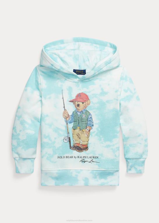 ø aqua børn Ralph Lauren polo bear tie-dye-print fleece hættetrøje Z426B9763