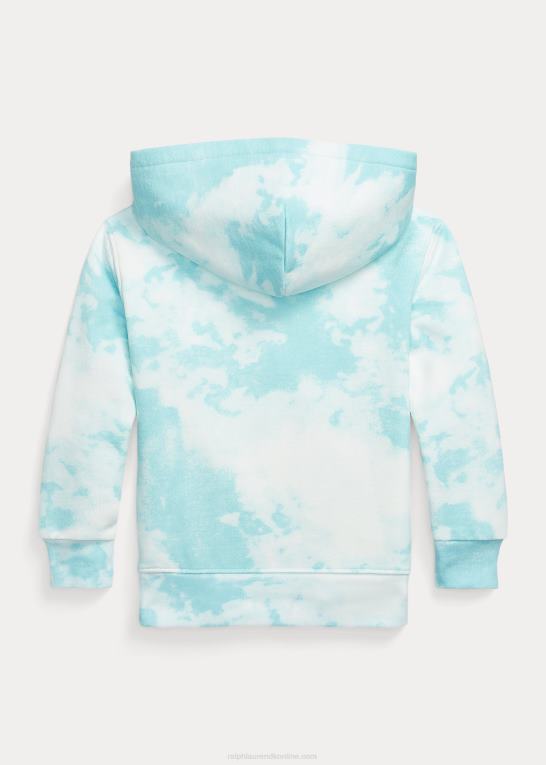 ø aqua børn Ralph Lauren polo bear tie-dye-print fleece hættetrøje Z426B9763