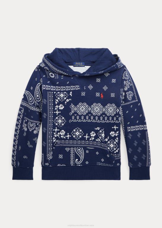 bandana print børn Ralph Lauren hættetrøje i fleece med bandana-tryk Z426B9902