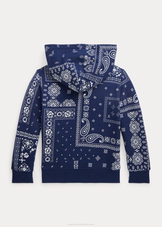 bandana print børn Ralph Lauren hættetrøje i fleece med bandana-tryk Z426B9902
