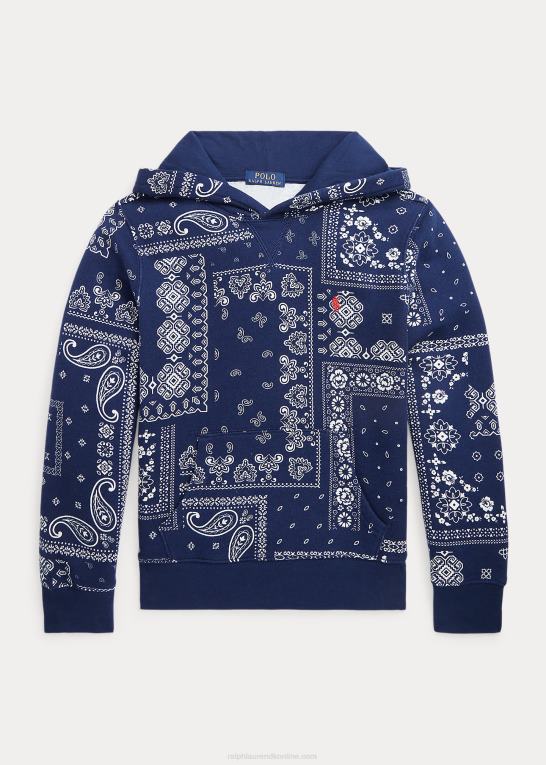 bandana print børn Ralph Lauren hættetrøje i fleece med bandana-tryk Z426B9922