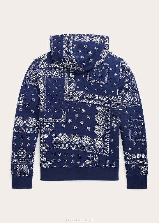 bandana print børn Ralph Lauren hættetrøje i fleece med bandana-tryk Z426B9922