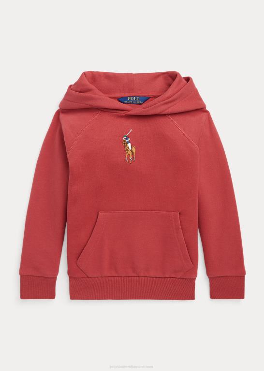 chili peber børn Ralph Lauren stor pony fleece hættetrøje Z426B7352