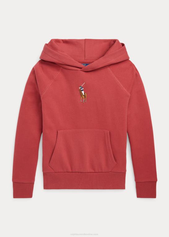 chili peber børn Ralph Lauren stor pony fleece hættetrøje Z426B7495