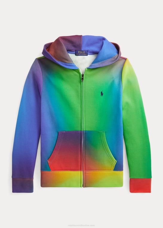 farverig ombre børn Ralph Lauren ombre fleece hættetrøje med fuld lynlås Z426B6141