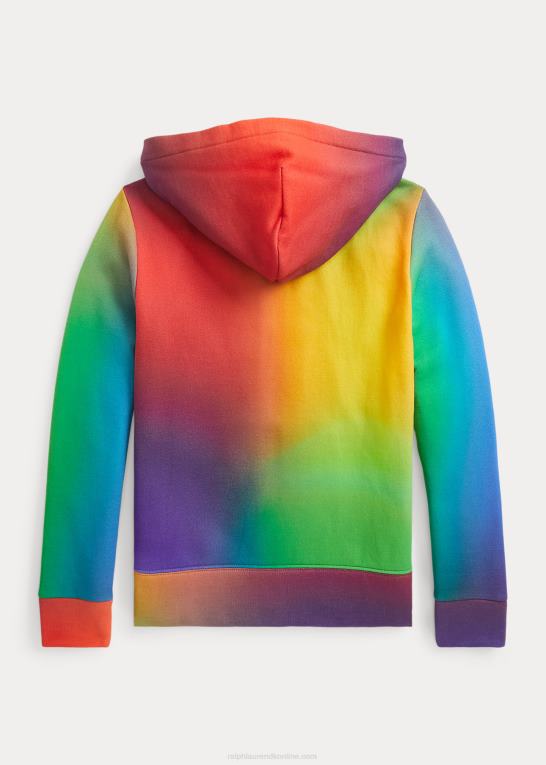 farverig ombre børn Ralph Lauren ombre fleece hættetrøje med fuld lynlås Z426B6141
