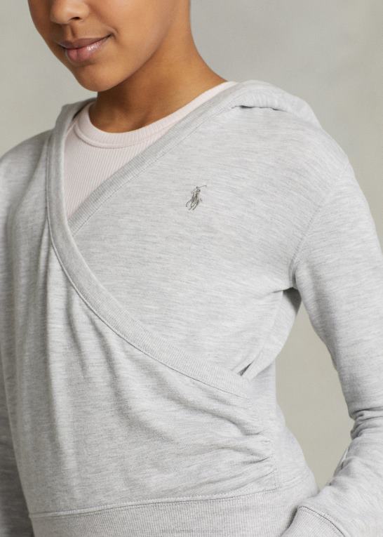 forårslyng børn Ralph Lauren hættetrøje med fleece-omslagseffekt Z426B7503