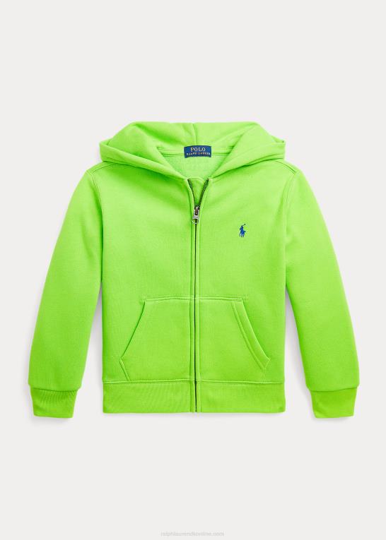 galakse grøn børn Ralph Lauren fleece hættetrøje med fuld lynlås Z426B6525