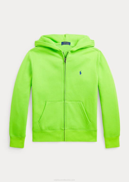 galakse grøn børn Ralph Lauren fleece hættetrøje med fuld lynlås Z426B6576