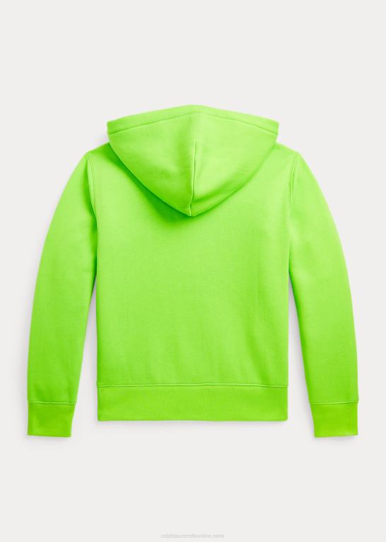 galakse grøn børn Ralph Lauren fleece hættetrøje med fuld lynlås Z426B6576