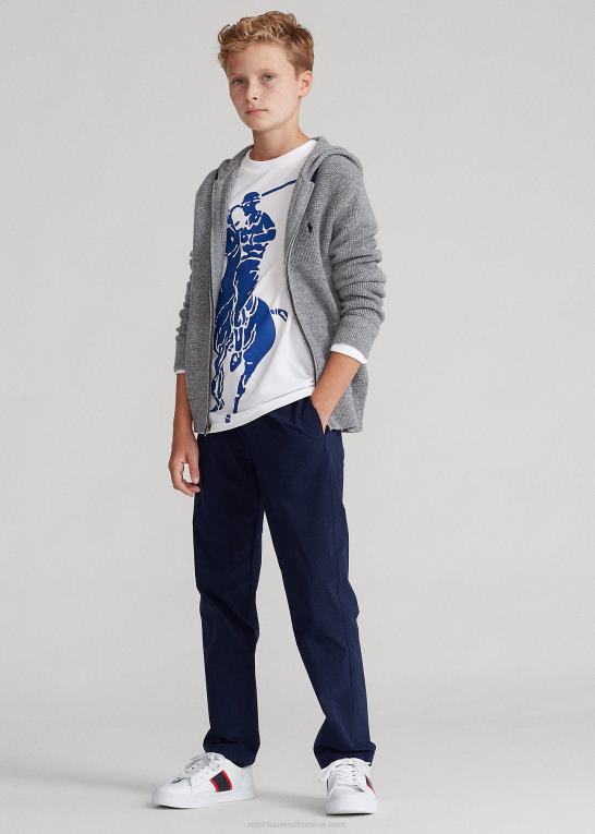 grå lyng børn Ralph Lauren kashmir hættetrøje med fuld lynlås Z426B6020