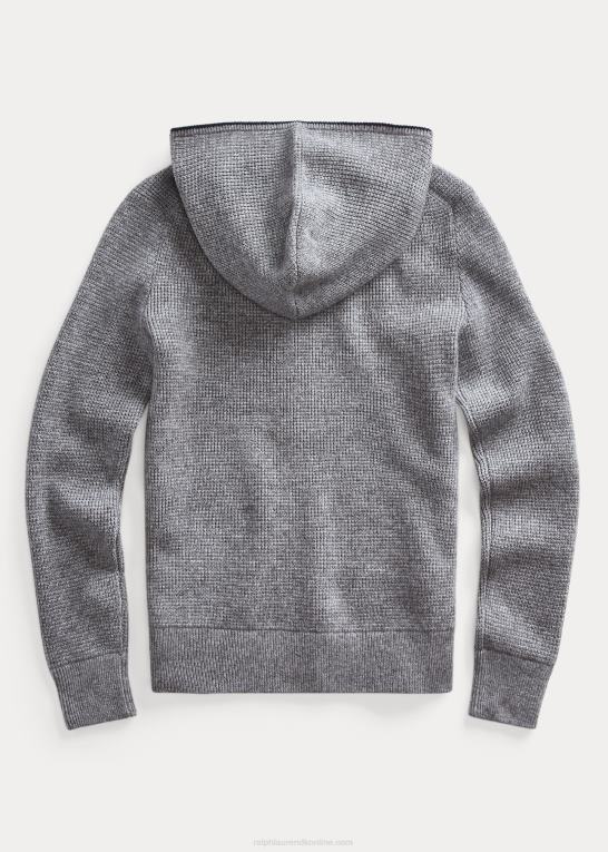 grå lyng børn Ralph Lauren kashmir hættetrøje med fuld lynlås Z426B6020
