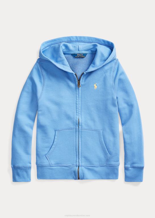 havneø blå børn Ralph Lauren spa terry hættetrøje med fuld lynlås Z426B7545