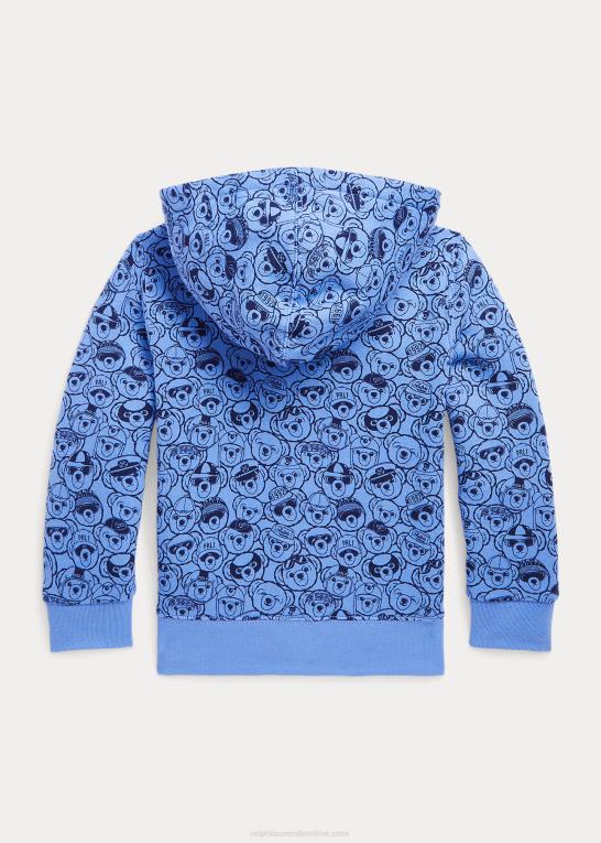 havneø blå/marine børn Ralph Lauren polo bear fleece hættetrøje med fuld lynlås Z426B5664