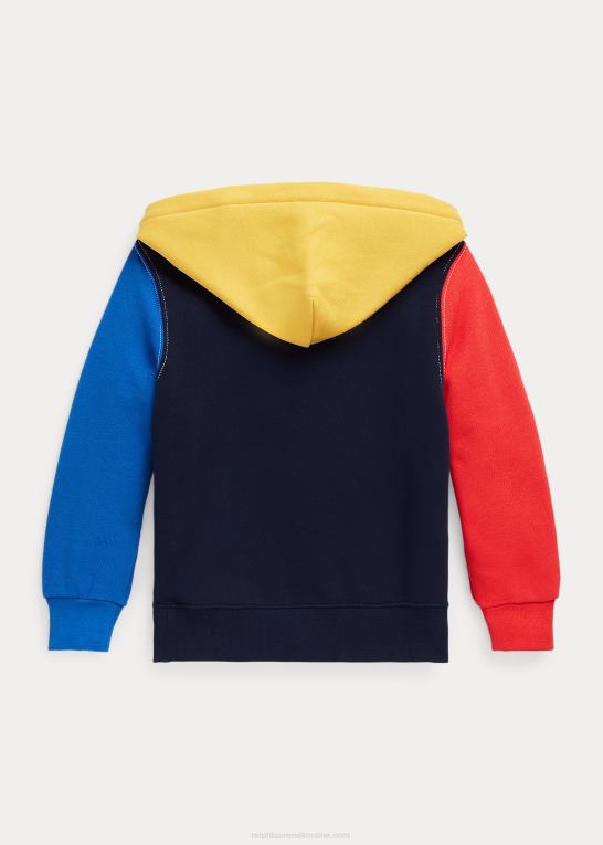 hvid multi børn Ralph Lauren farveblokeret logo fleece hættetrøje Z426B5660