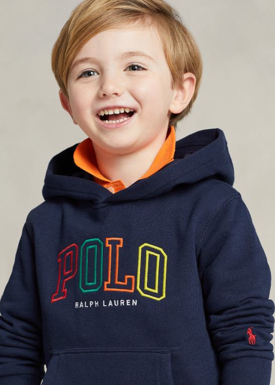 krydstogtflåde børn Ralph Lauren logo fleece hættetrøje Z426B6435