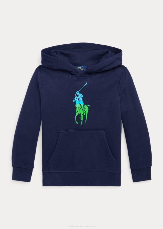 krydstogtflåde børn Ralph Lauren ombre big pony fleece hættetrøje Z426B6520