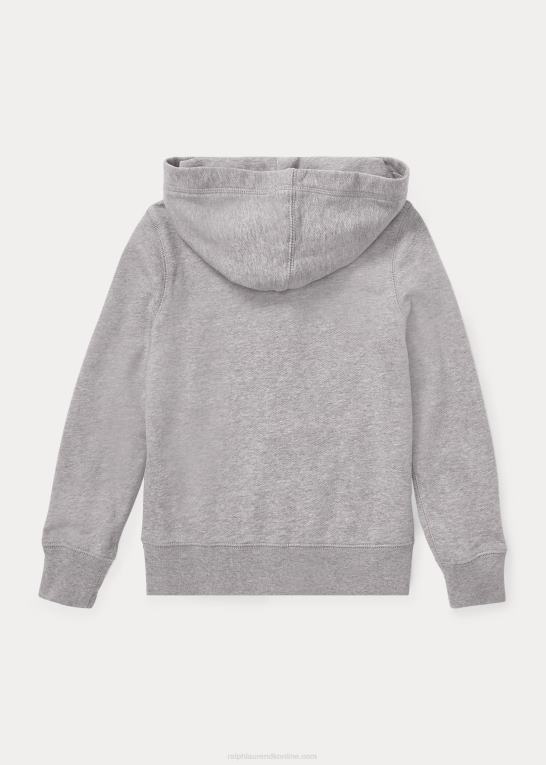 lysegrå lyng børn Ralph Lauren fransk frotté hættetrøje Z426B7027