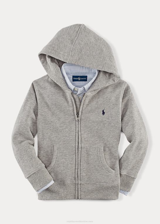 mørk sportslyng børn Ralph Lauren bomuldsblanding-fleece hættetrøje Z426B5926