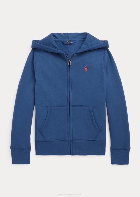 nat navy/chilipeber børn Ralph Lauren fransk frotté hættetrøje Z426B7029