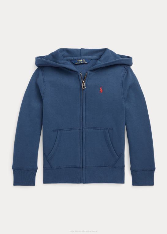 nat navy/chilipeber børn Ralph Lauren fransk frotté hættetrøje med fuld lynlås Z426B6927