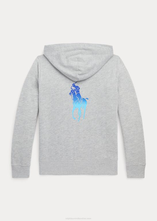 og over lyng børn Ralph Lauren polo pony fleece hættetrøje med fuld lynlås Z426B6648