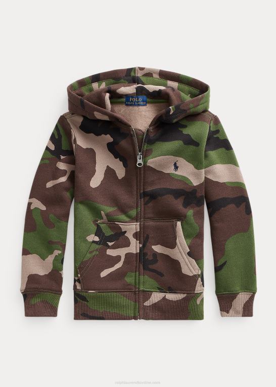 overskydende camo børn Ralph Lauren fleece hættetrøje med fuld lynlås Z426B5858