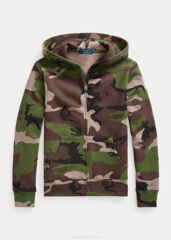 overskydende camo børn Ralph Lauren fleece hættetrøje med fuld lynlås Z426B6237