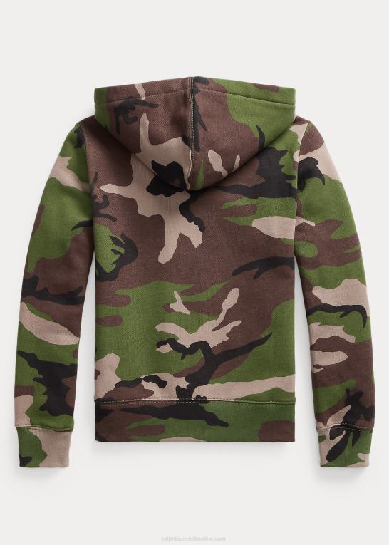 overskydende camo børn Ralph Lauren fleece hættetrøje med fuld lynlås Z426B6237