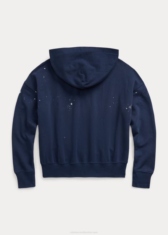rustik marine børn Ralph Lauren maling-splatter-print spa frotté hættetrøje Z426B7488