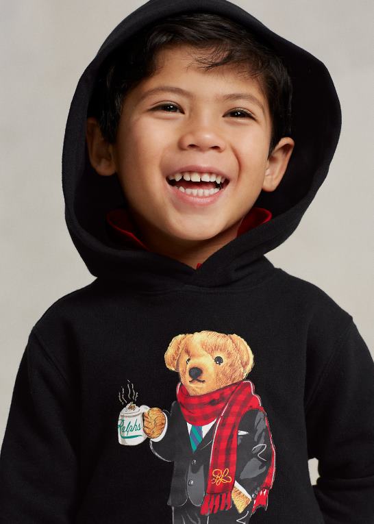sort børn Ralph Lauren månenytår polobjørn hættetrøje Z426B6439