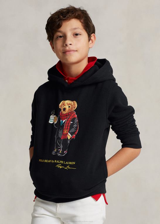 sort børn Ralph Lauren månenytår polobjørn hættetrøje Z426B6573
