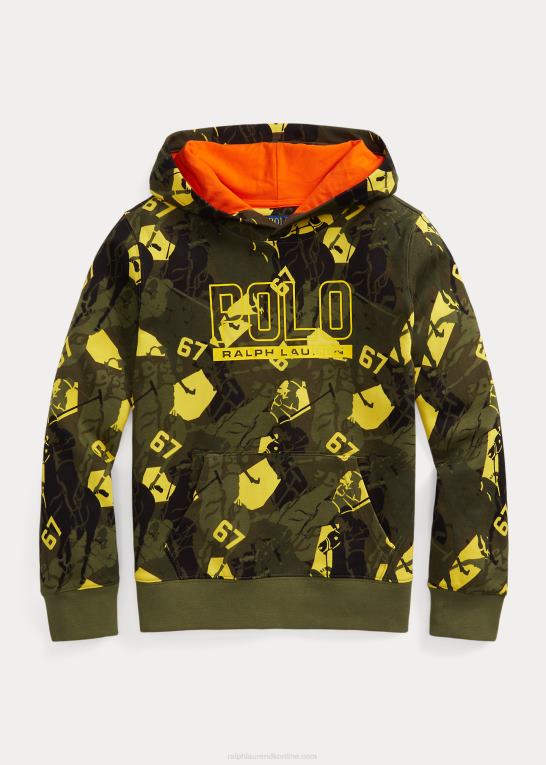 topmøde camo børn Ralph Lauren dobbeltstrikket hættetrøje med logo Z426B9828