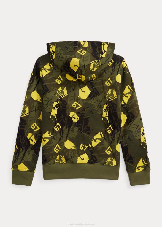 topmøde camo børn Ralph Lauren dobbeltstrikket hættetrøje med logo Z426B9828