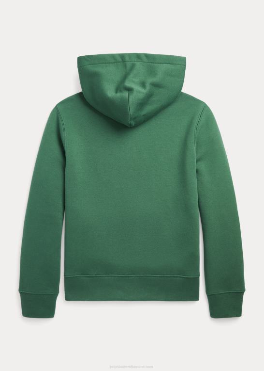 verano grøn børn Ralph Lauren broderet fleece grafisk hættetrøje Z426B6123