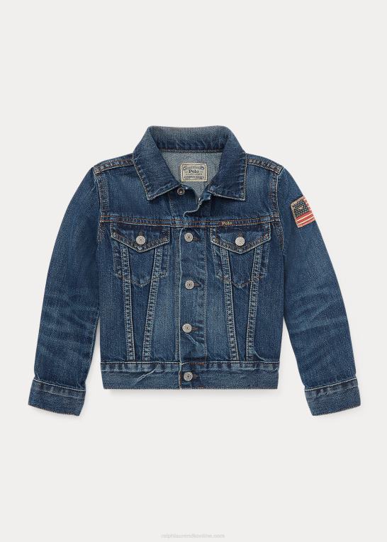 Gordon vask børn Ralph Lauren flag denim trucker jakke Z426B5935