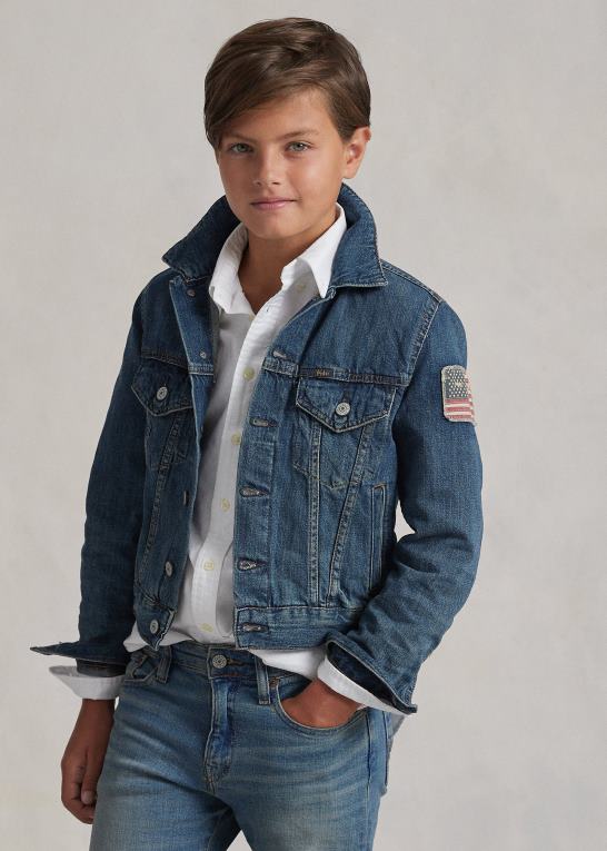 Gordon vask børn Ralph Lauren truckerjakke i denim til drenge Z426B6058