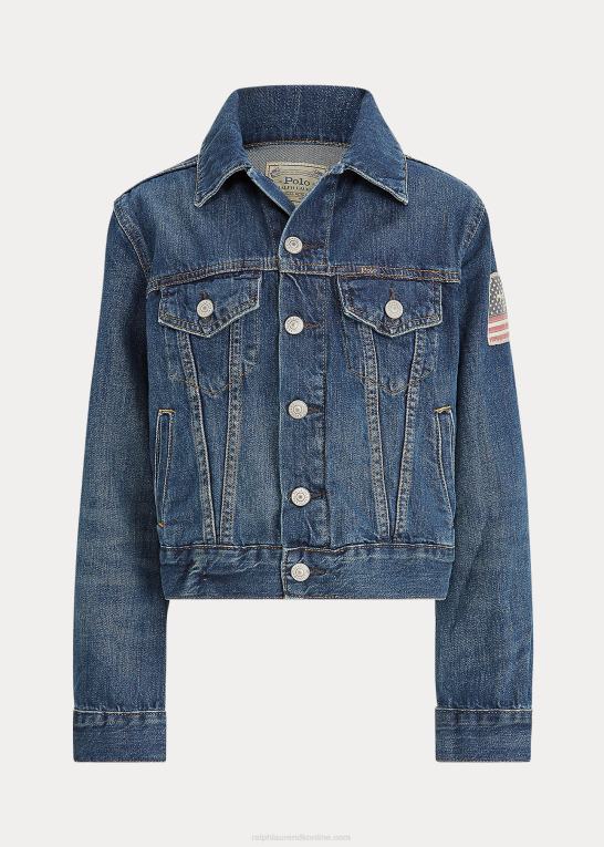 Gordon vask børn Ralph Lauren truckerjakke i denim til drenge Z426B6058