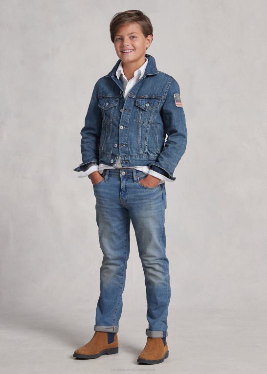 Gordon vask børn Ralph Lauren truckerjakke i denim til drenge Z426B6058